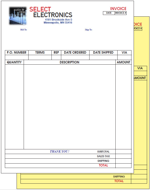 Printed Full Color Carbonless 2-Part Custom Forms NCR Sets, 8.5″ x 11″ 4C