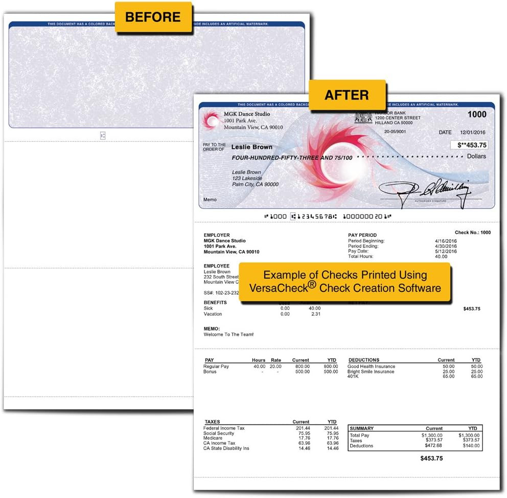 Valuechex – 1000 Blank Business Voucher Checks – Blue Classic – 1000 Sheets Form
