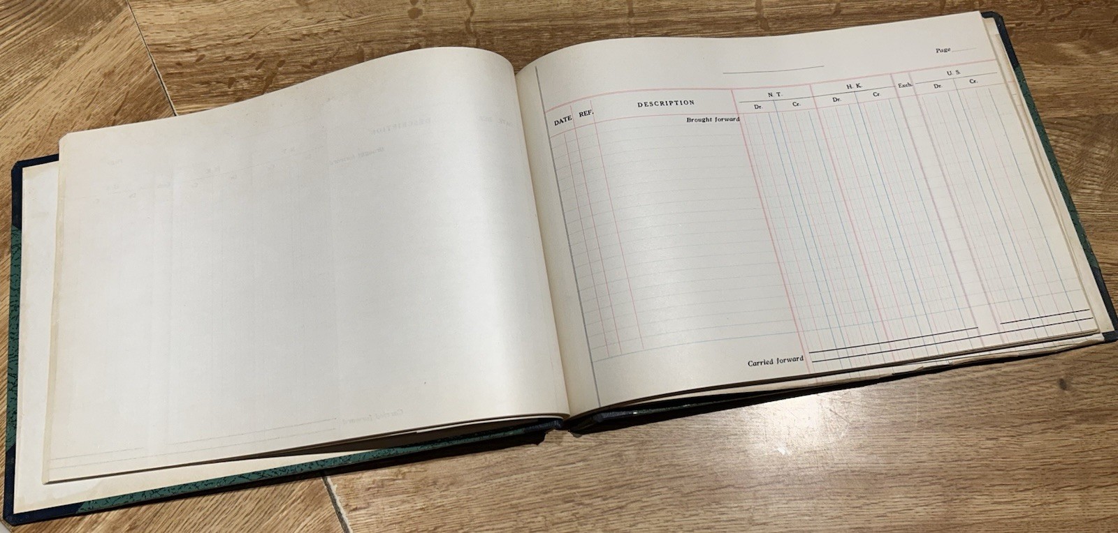 Vintage 2 Post Log Book Ledger 13 3/8 x 8 1/2 x 7/8