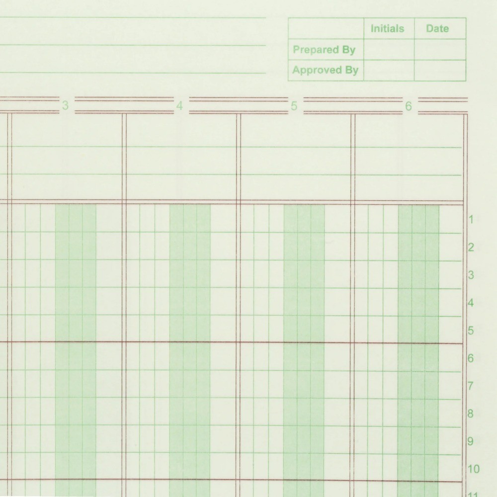 Columnar Ledger Pad 6 Columns Accounting Journal Sheets 8.5 x 11 Letter Size 50
