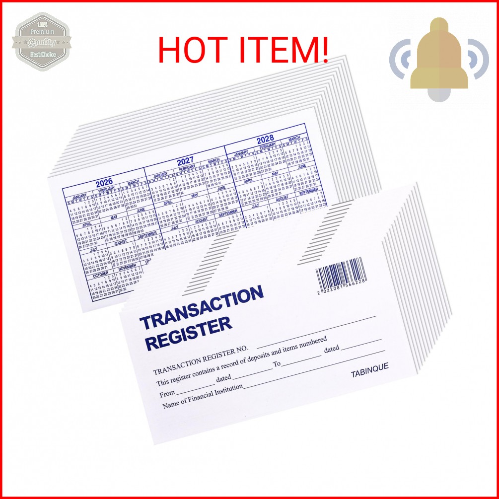 24 PCS Check Registers for Personal Checkbook, Easy to Read Checkbook Register