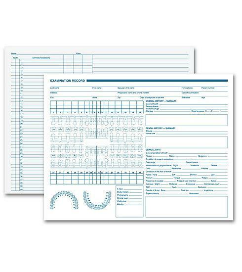 Dental Exam Record, Anatomic Diagrams, Horizontal Format / Nebs Deluxe No. 21012