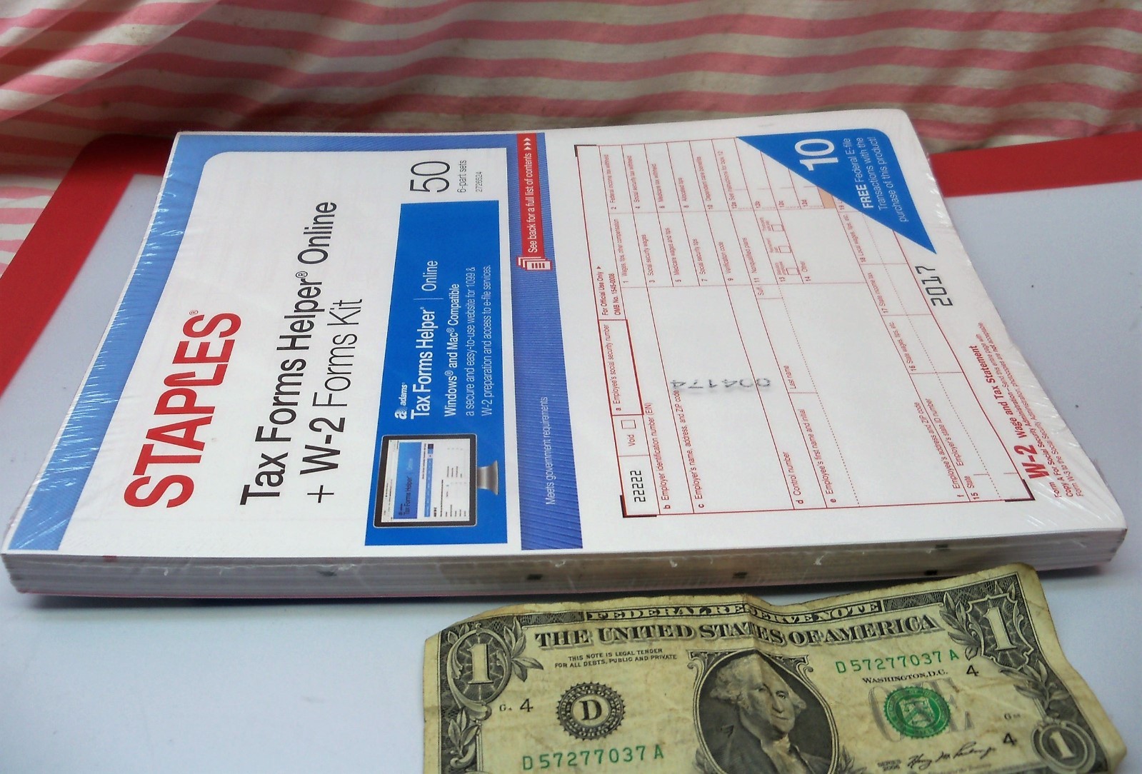 Staples 2017 Tax Forms Helper Online W-2 Forms Kit 50 6 Part Sets Filing USA W2