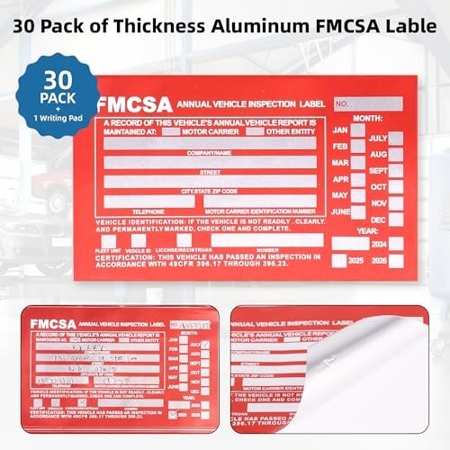 30-Pack Vehicle Inspection Report Forms, 3-Ply Carbonless & Hardboard, DOT Compl