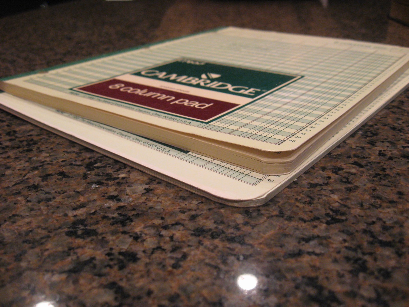 Vintage 80’s 1986 Mead CAMBRIDGE 8 & 3 Green Tint Column Pads (READ DESCRIPTION)