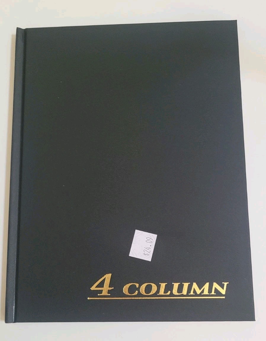 Adams Account/Ledger Book 4 Columns 7 x 9.25″ Black 80 Pages # ARB8004M