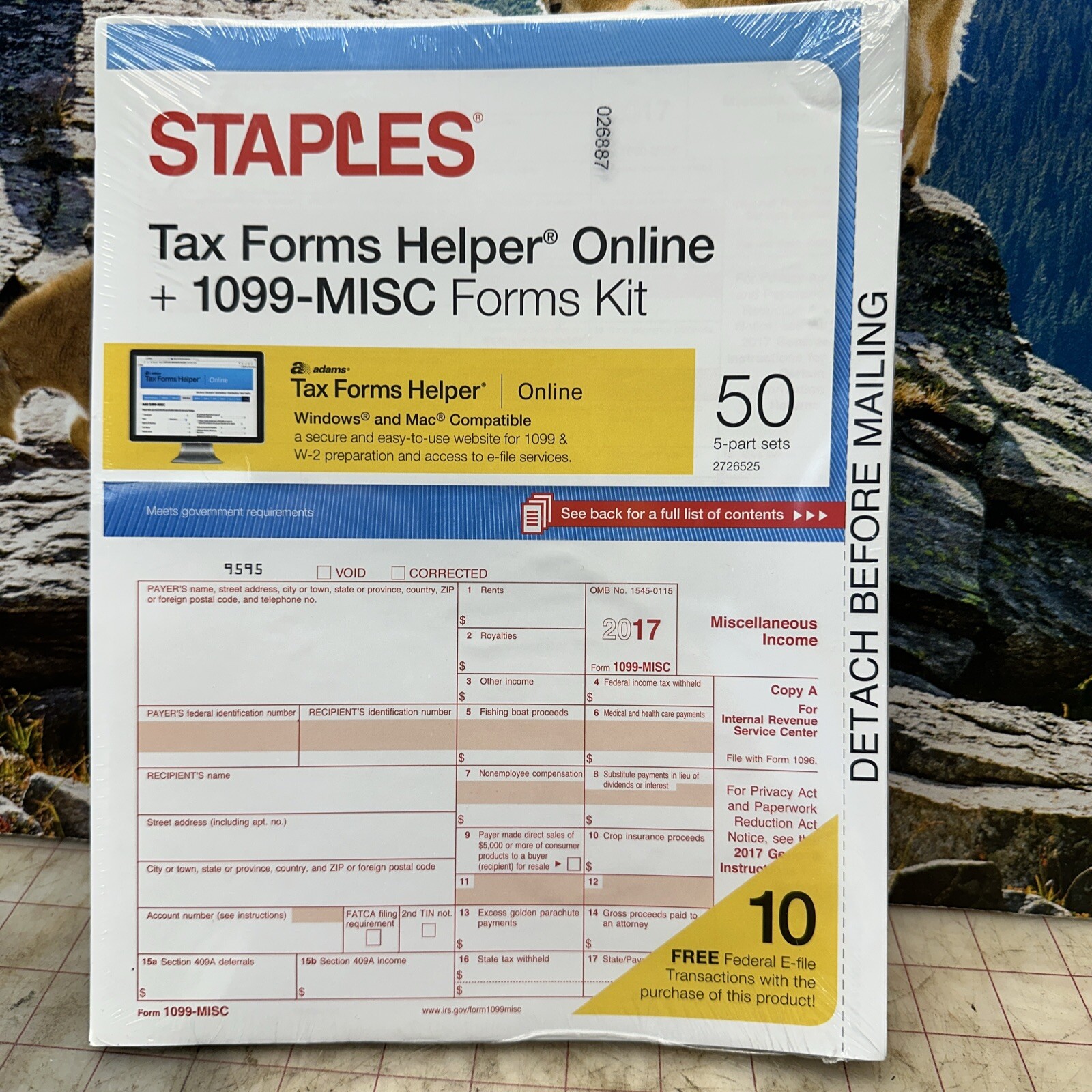 Staples 2017 1099-MISC Forms tax form helper Online 50 5 piece sets PC / Mac USA