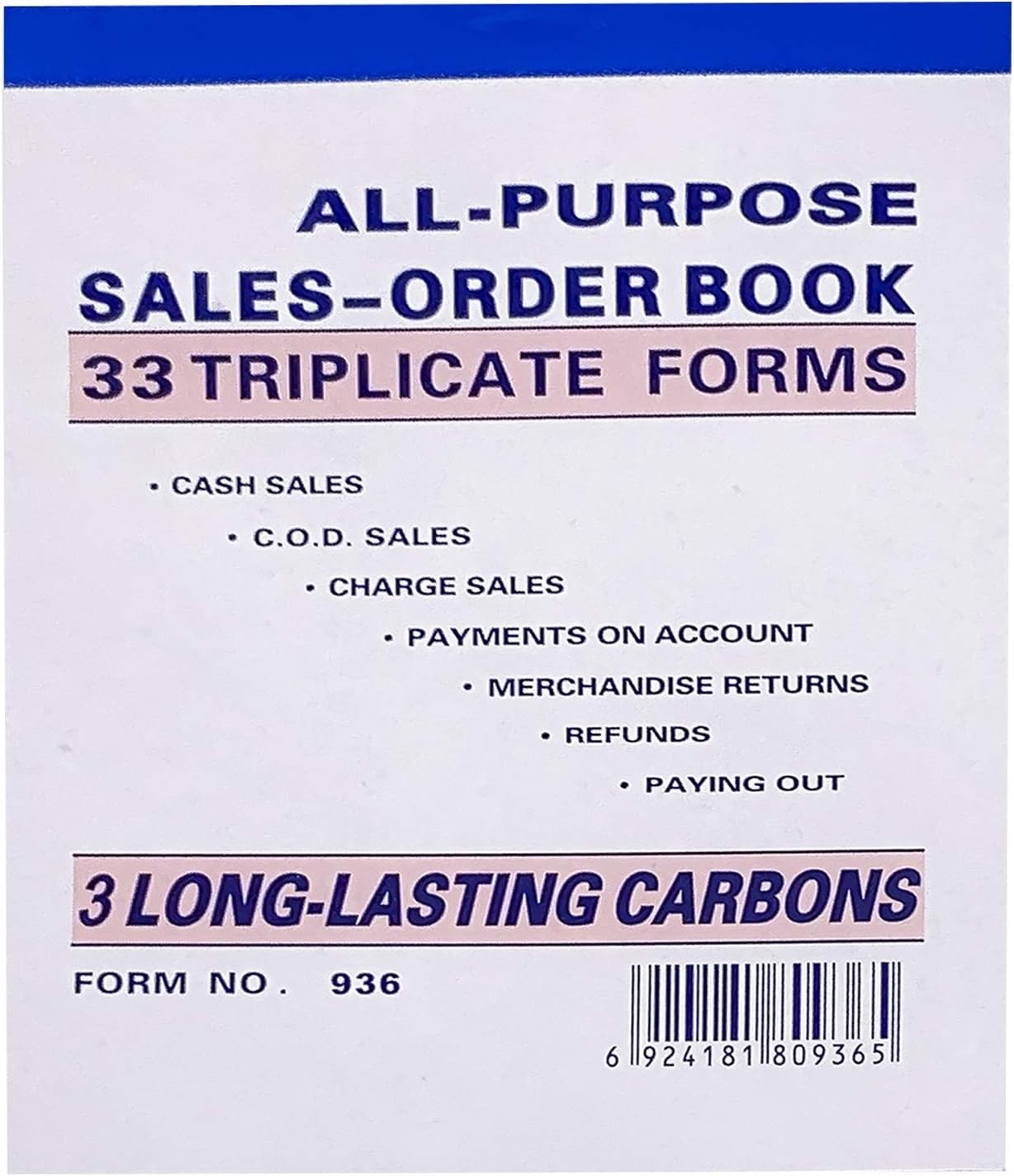 10 Carbonless Sales Order Books – Clear Triplicate Forms for Business 4.25×6.5”