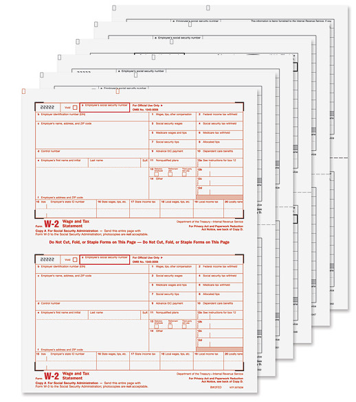 50 Count Pack of Staples Dot Matrix 2017 IRS Tax W-2 6-Part Form Sets USA