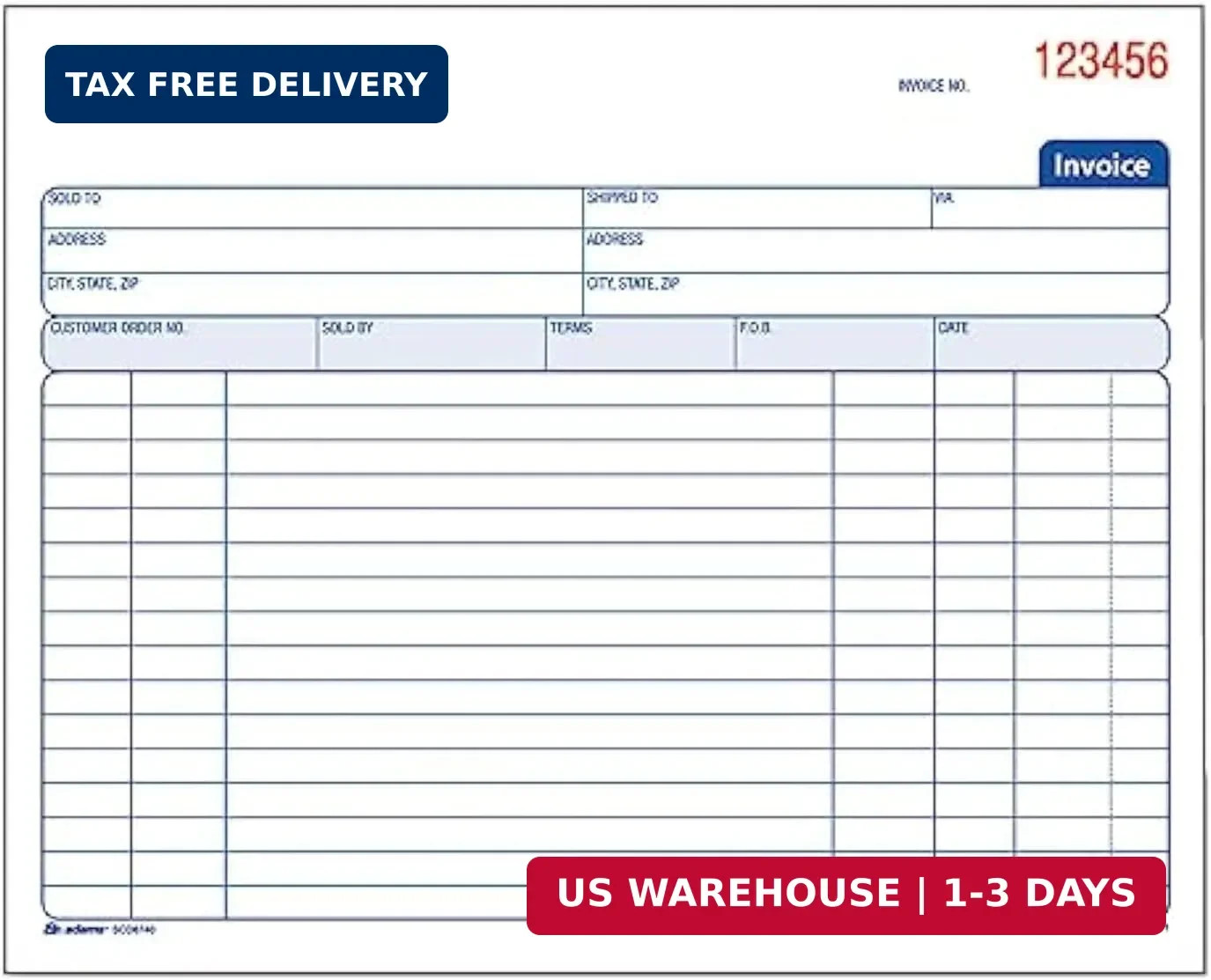 Adams Spiral Invoice Book, 8 1/2 x 7 1/4 Inches, 2-Part, Carbonless, White/Canar