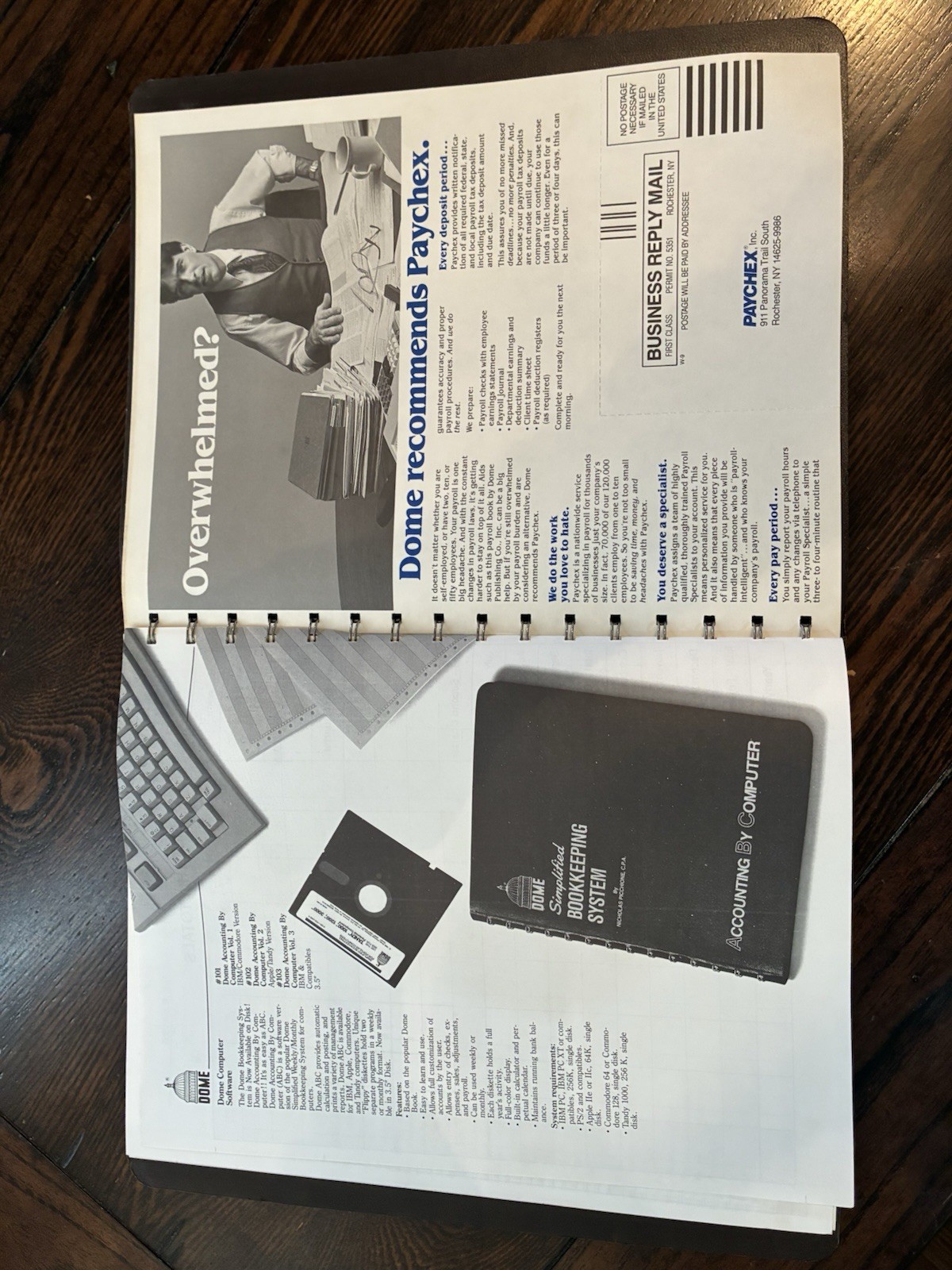 Dome simplified weekly Bookkeeping record Picchione #600 deductions NOS vintage