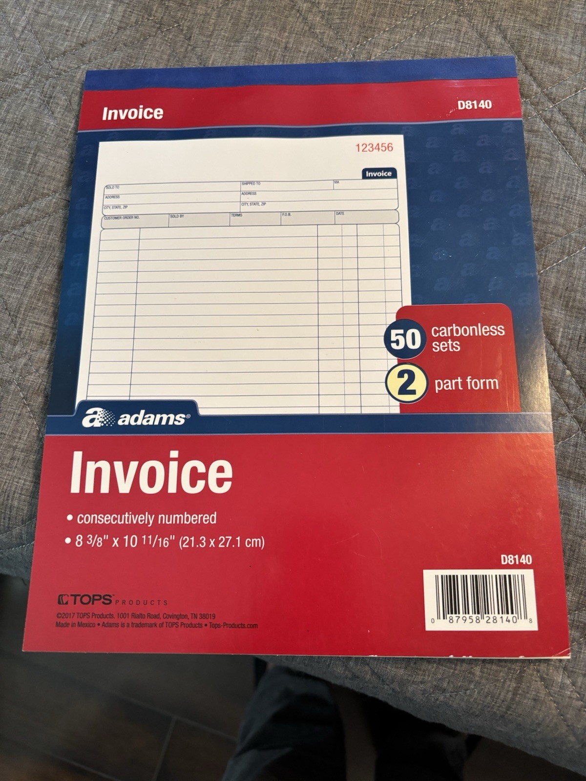 Book Of Invoices New 50 Sets Duplicate Carbonless 8 3/8x 10 11/16”