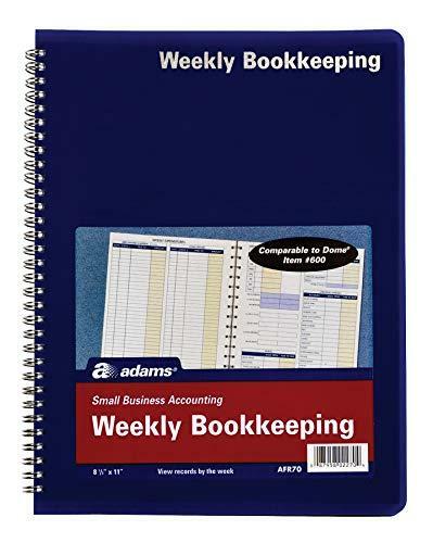 Adams Bookkeeping Record Book, Weekly Format, 8.5 x 11 Inches, White (AFR70)