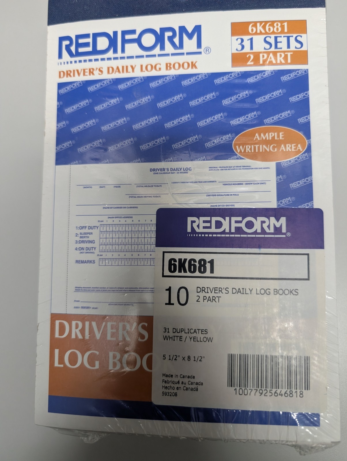 Redform Drivers Daily Log Book 10 Pack Carbon Copy