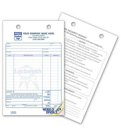 Locksmith Register Forms – Large Classic – 5.5 x 8.5 / Nebs/Deluxe No. 619