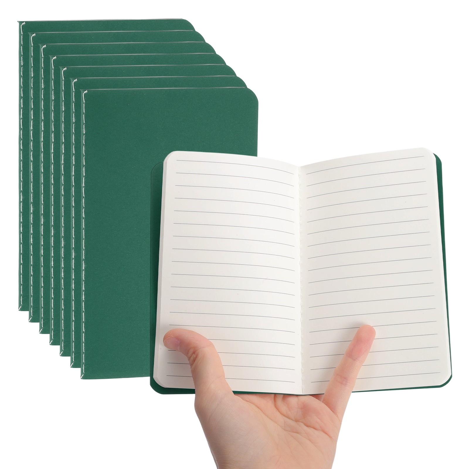 5 Pack A6 Notebook, A6 Journal Mini Notebook Pocket Kraft,Green Tone
