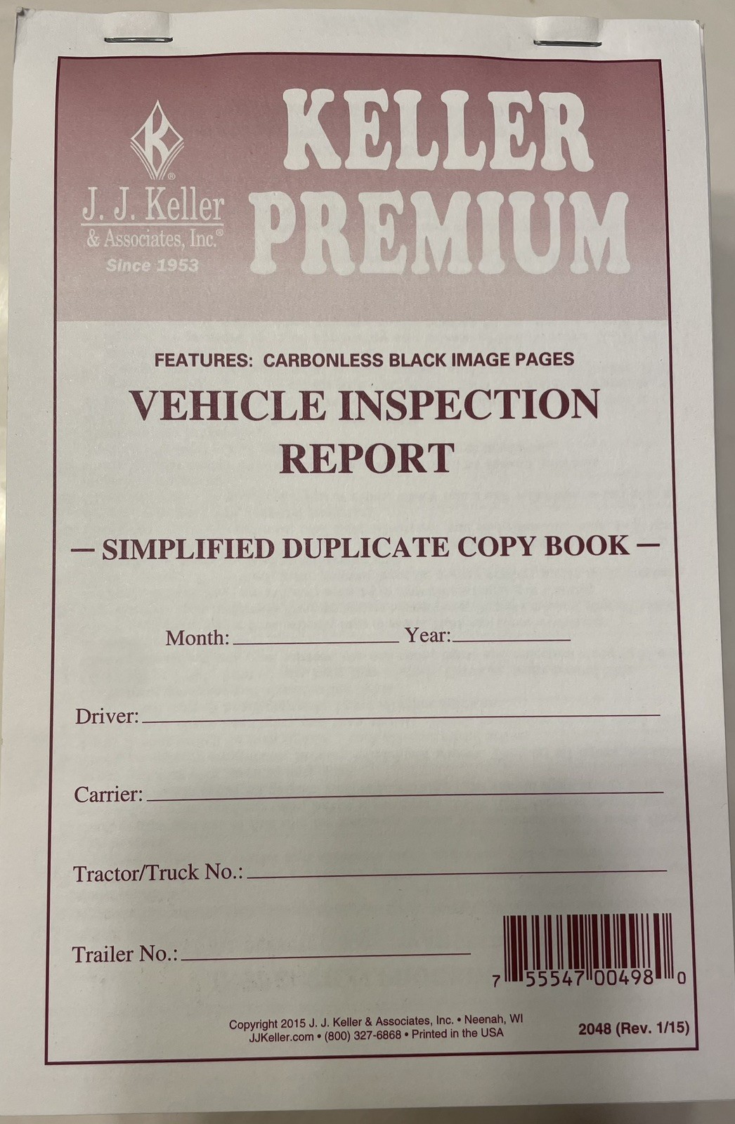 J.J. Keller Detailed Driver’s Vehicle Inspection Report Book