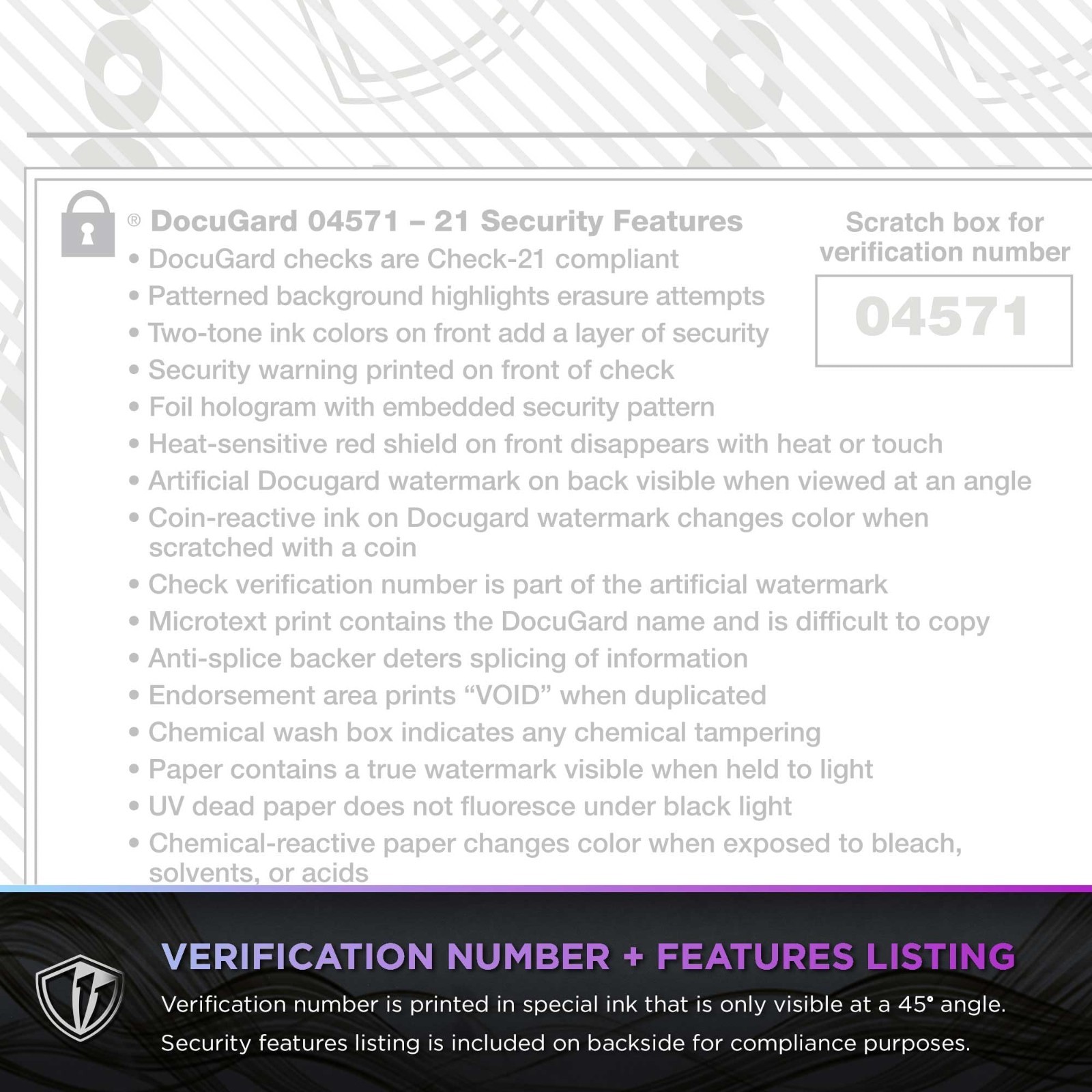 High Security Hologram Check Paper – 500 Blank Business Checks – 20 Security Fea
