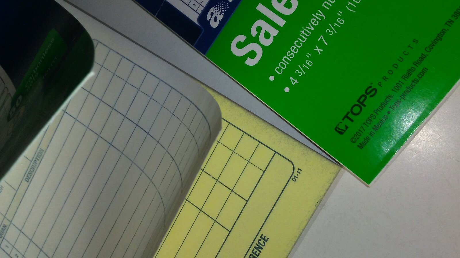 (TWO) Adams Sales Order Book, 2-Part, Carbonless, White/Canary, 4-3/16 x 7-3/16
