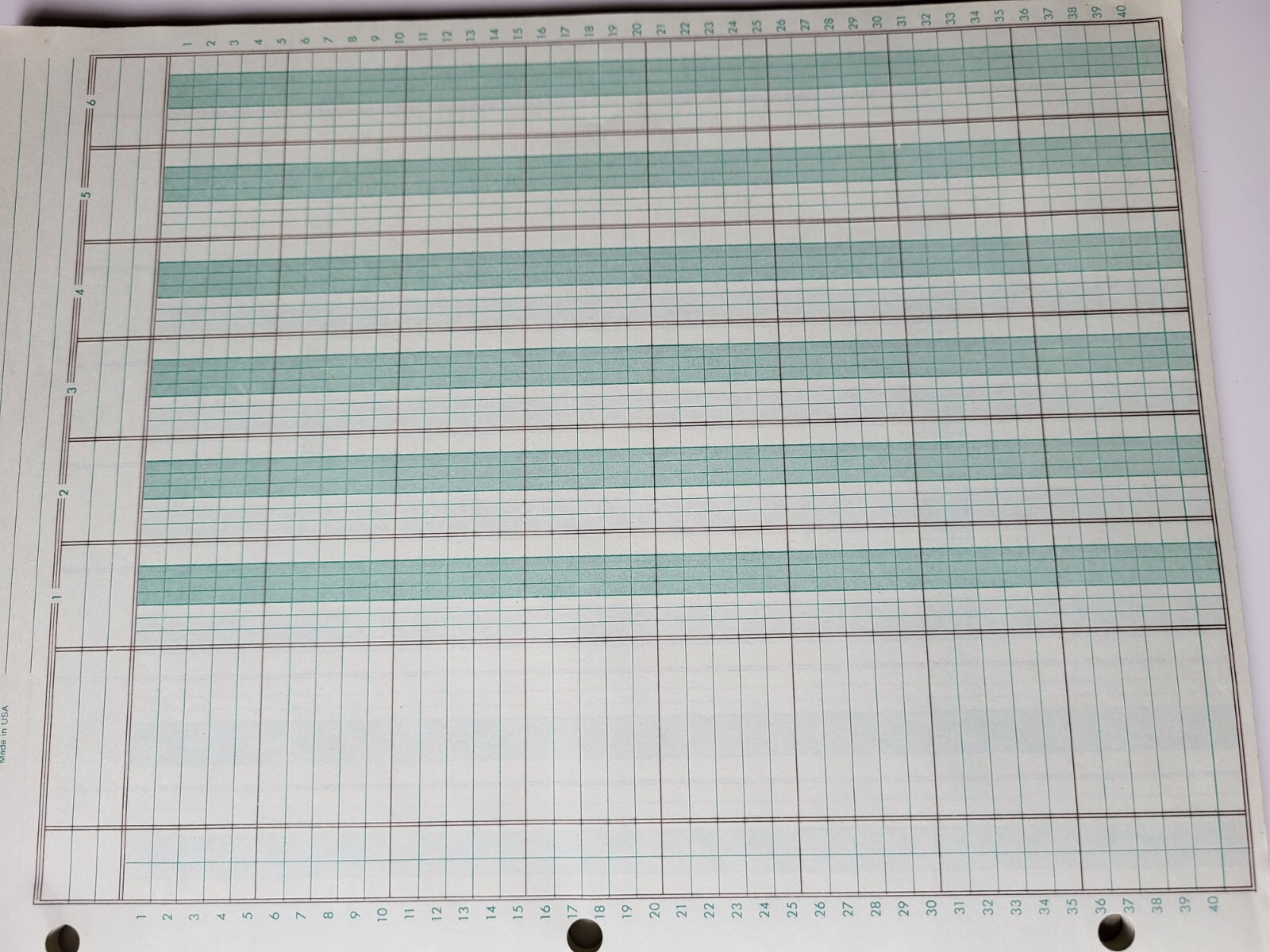 National Brand Vintage 6 Column Analysis Pad 45-506 Lithographed Lines