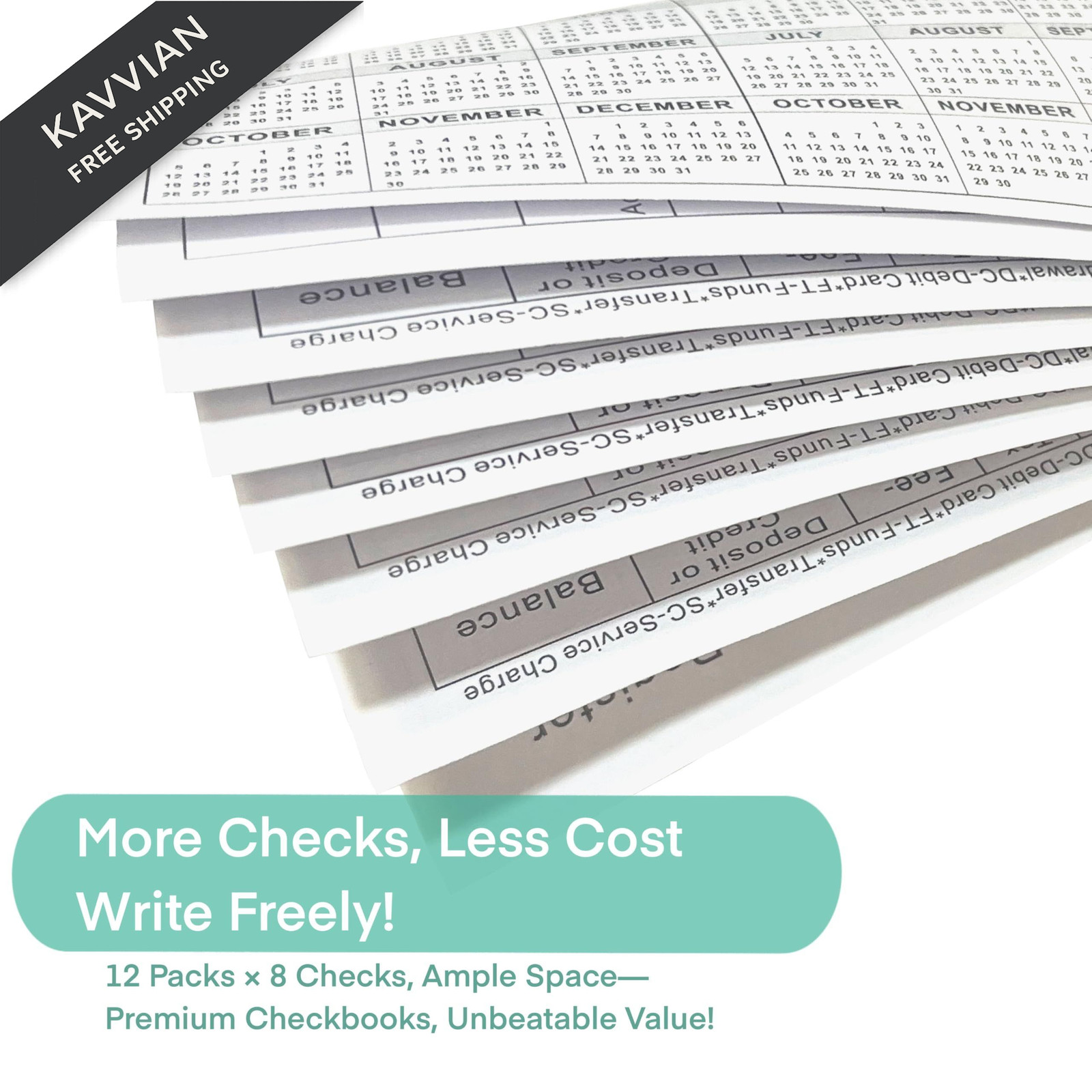 12 Pack Checkbook Register, Check Registers for Personal Checkbook, Thick…