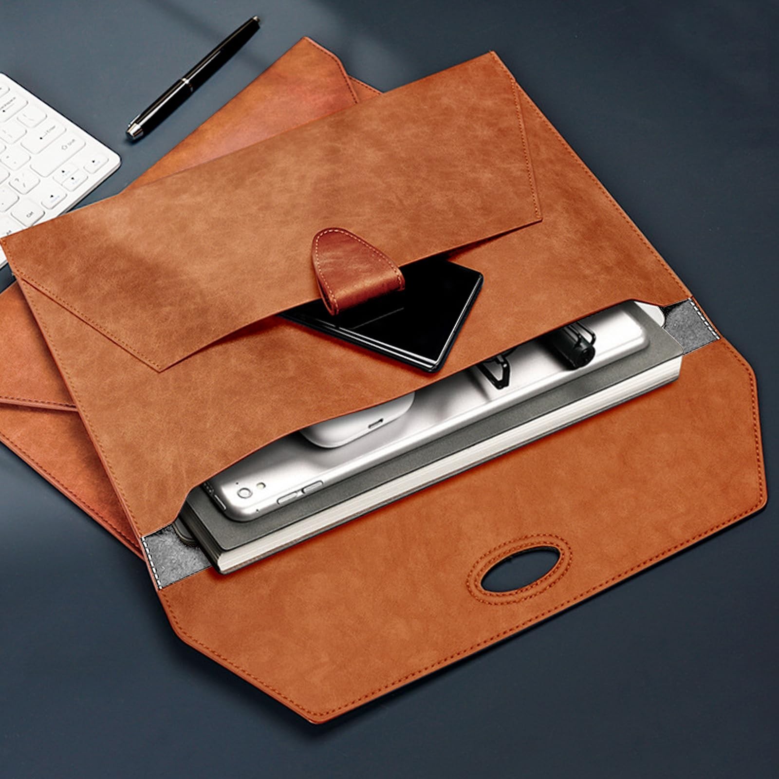 VANRA PU Leather File Folder Document Organizer Holder Waterproof Brown