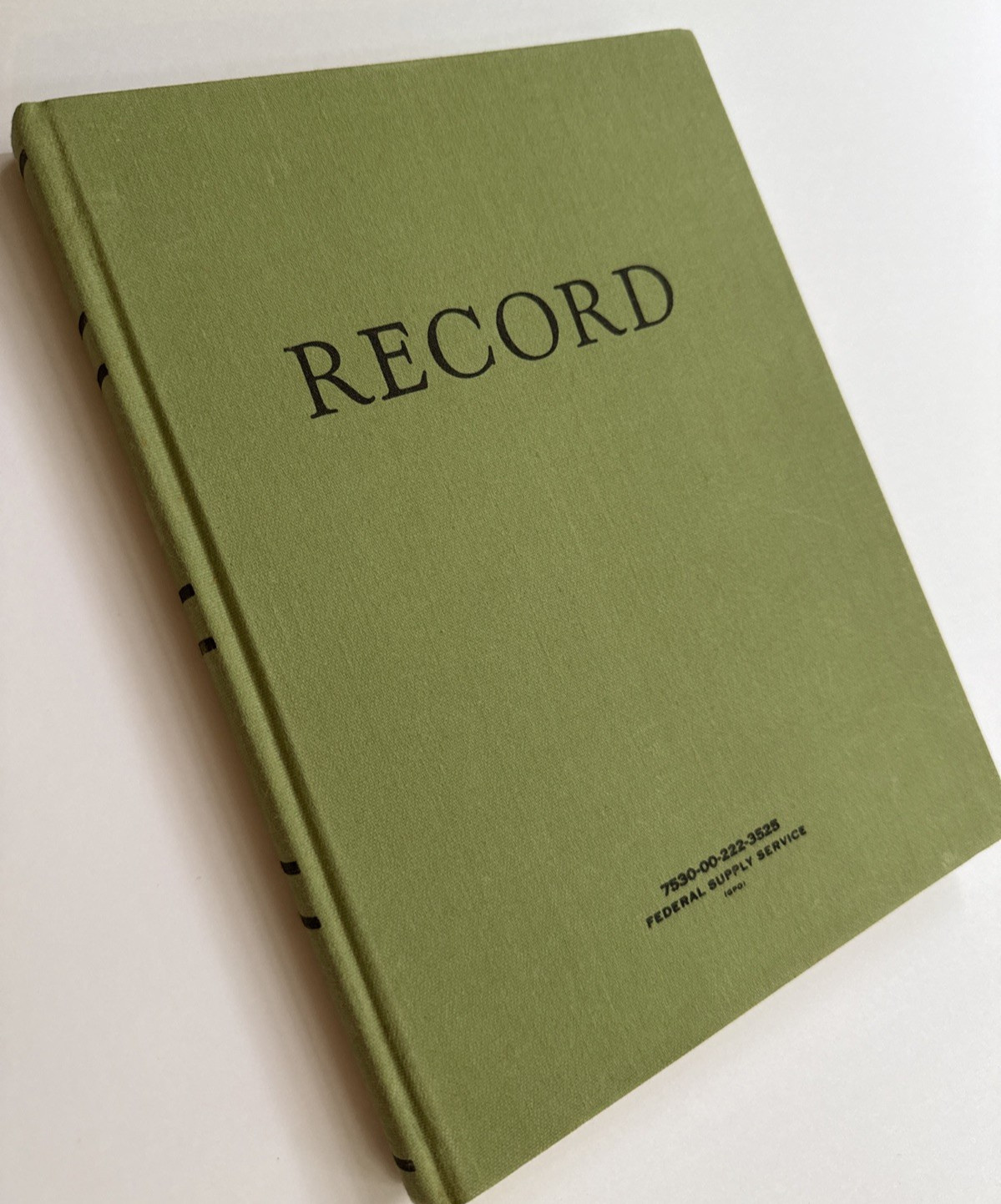 Vintage Federal Supply Service Record Book Unused 8”x 10.5″ 7530-00-222-3525 USA
