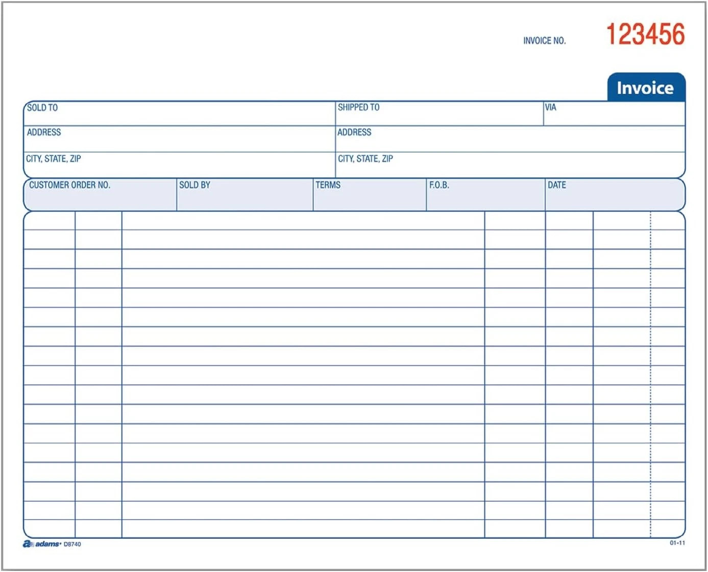 Adams Invoice Book, 2 Part, Carbonless, 50 Count (Pack of 1), White/Canary