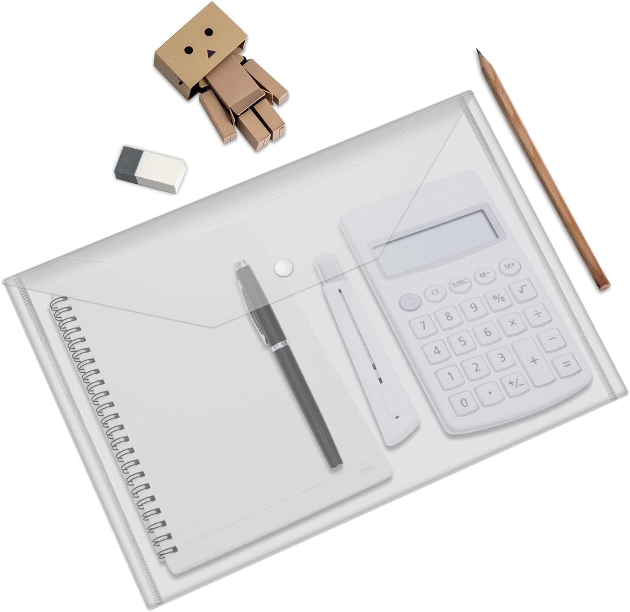 30pcs Plastic Envelopes, Clear Reusable Poly 12.79 in x 9.3 in, White