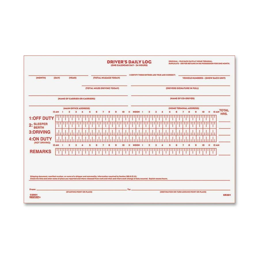 Rediform 6K681 Driver’s Daily Log Book 31 Sheets Stapled 5.5″x7.87″