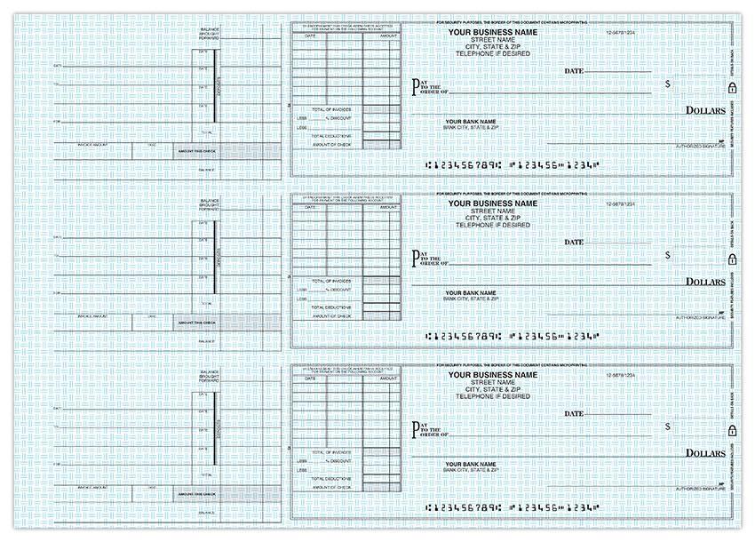 3-On-A-Page General Disbursement 1 Part Business Size Checks / Item: IPPSI