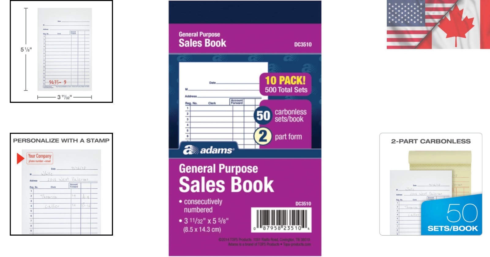 Professional Carbonless Sales Book – 2-Part, 50 Sets, Space for Branding