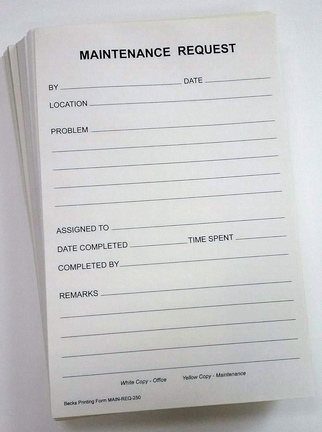 Maintenance Request Forms on 2 Part Carbonless Paper (Pack of 500)
