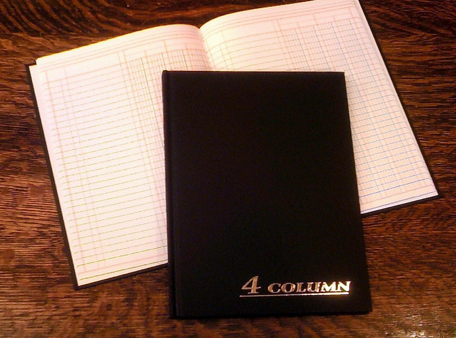 Adams Account Book, 4 Columns, 7 x 9.25″, Black, 80 Pages, # ARB8004M, Ledger