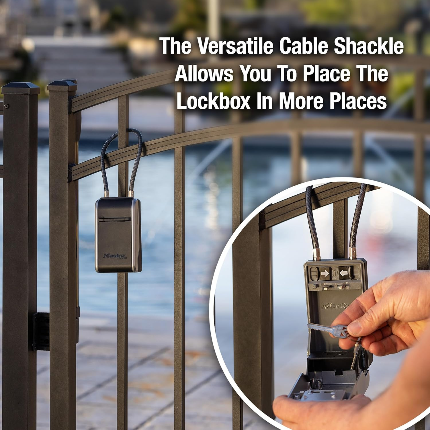 Secure High Capacity Key Lockbox with Combination Dial & Removable Cable