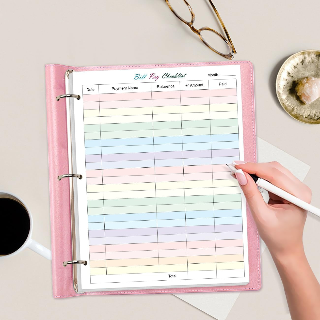 A4 Bill Payment Checklist Refills Paper – 3-Hole Punched Loose Leaf Budget Plann