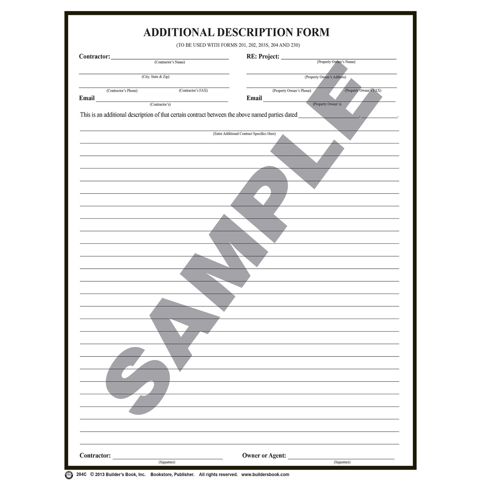 Additional Description (Package of 25)