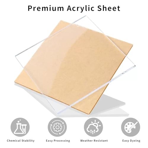 2 Pack Clear Acrylic Sheets 8×10 Inch 1/8 Thick Plexiglass Panels DIY Craft Sign
