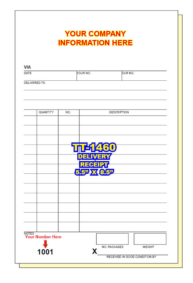 TRUCKING COMPANY DELIVERY SHEET 2 or 3 Part Carbonless