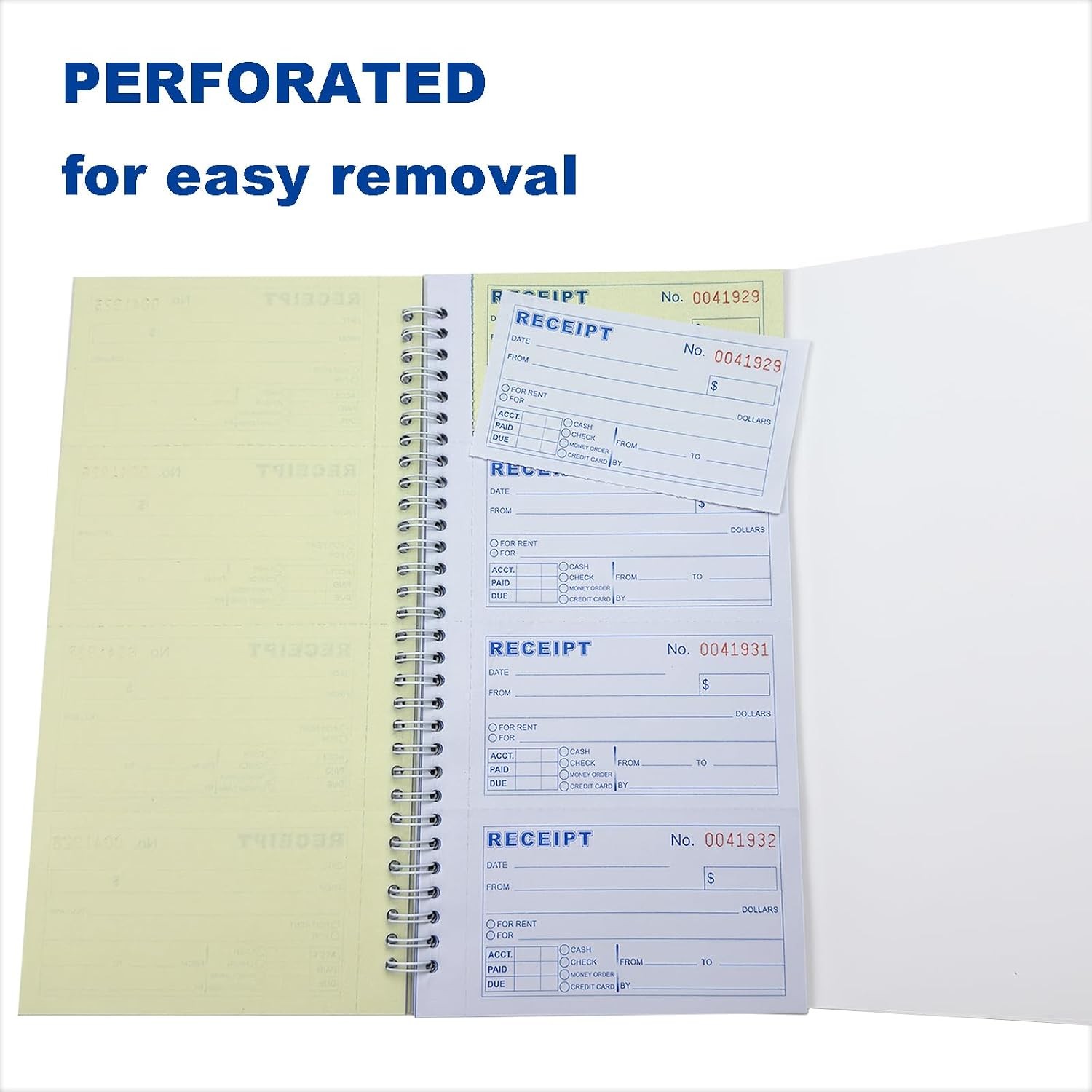 Carbonless Money & Rent Receipt Book – 200 Sets, Spiral Bound, 5.5″x11″