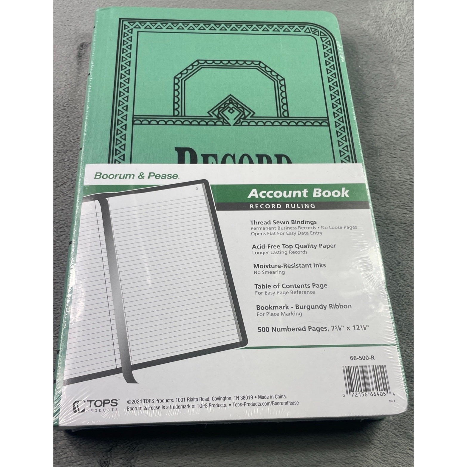 Boorum & Pease Account Book Record Ruling 500 Pages Hardcover Green 66-500-R