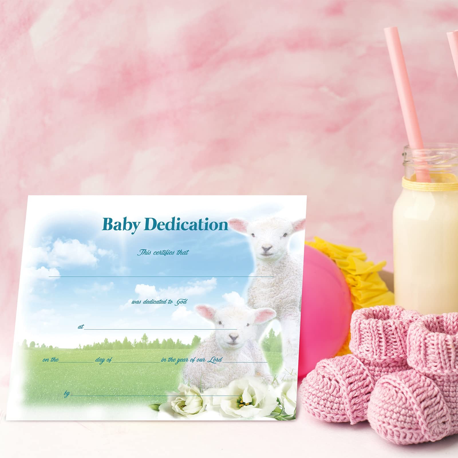 24 Pcs Baby Dedication Certificate Coated Paper Certificate…