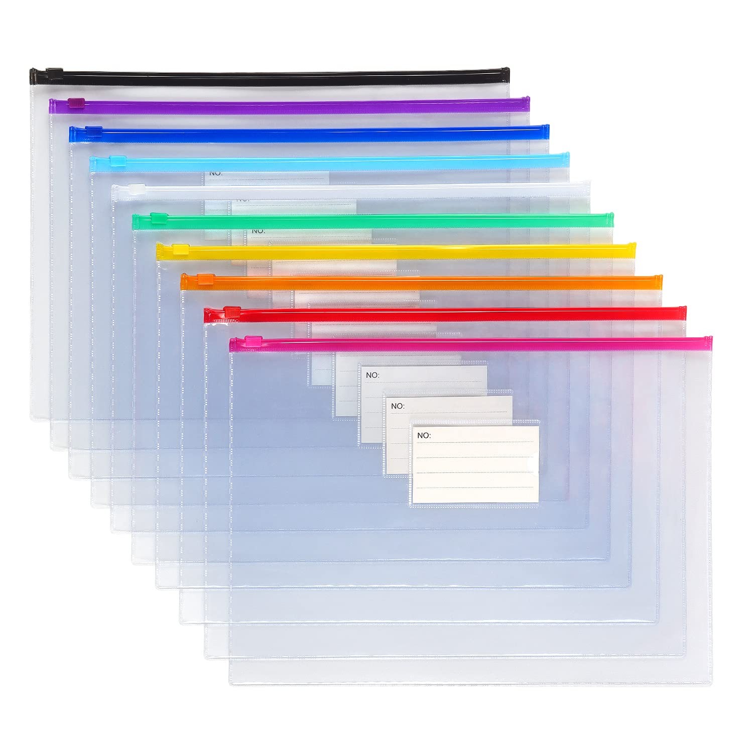 Tamaki 10 Pack Plastic Envelope Poly Zip Envelop A4, Multicolor