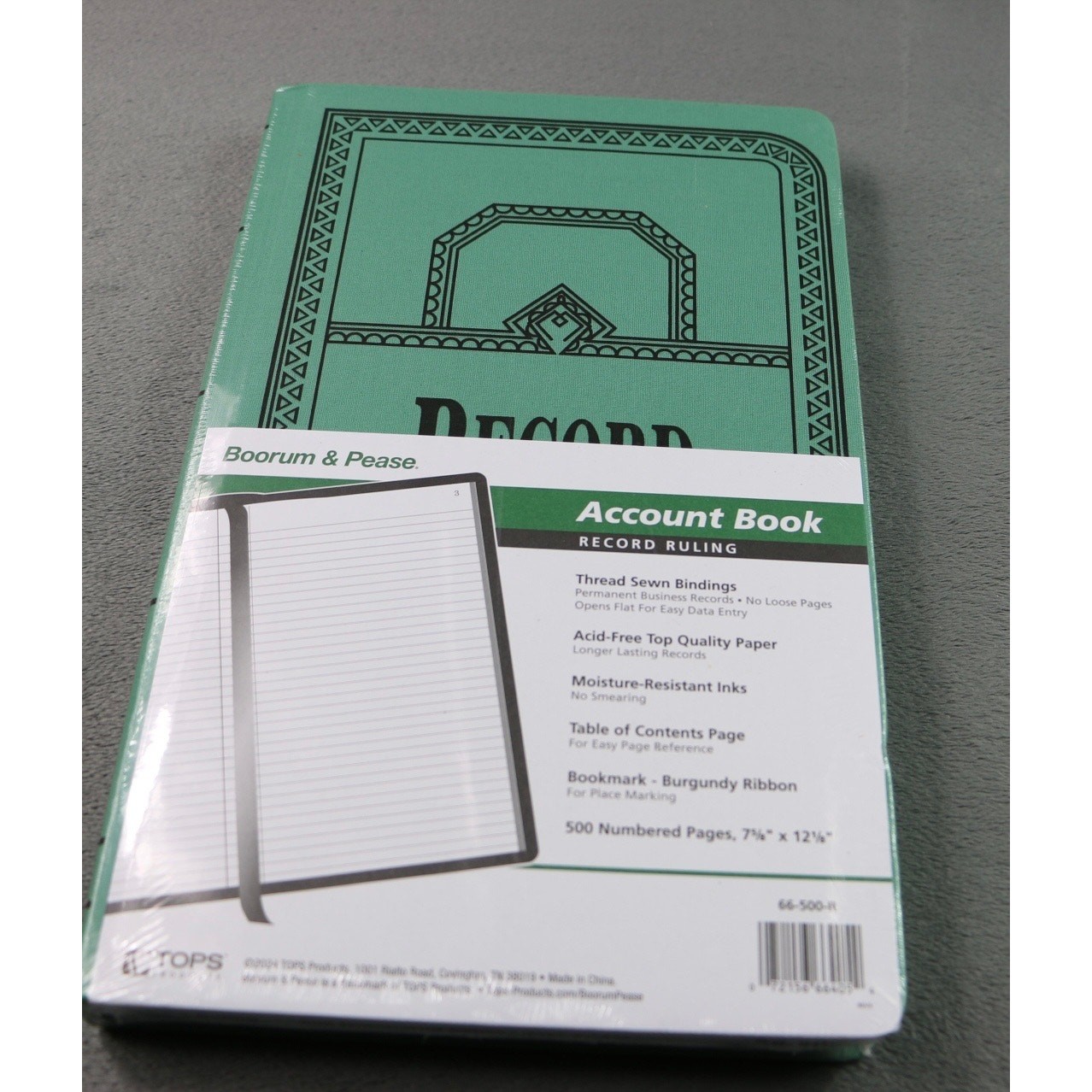 Boorum & Pease Account Book Record Ruling 500 Pages Hardcover Green 66-500-R