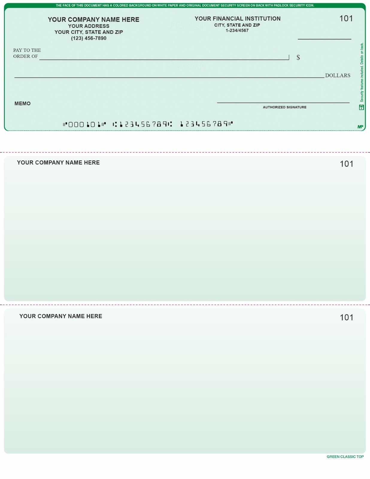 Printed Computer Checks Comparable With QuickBooks w / CUSTOM Logo 100 Checks
