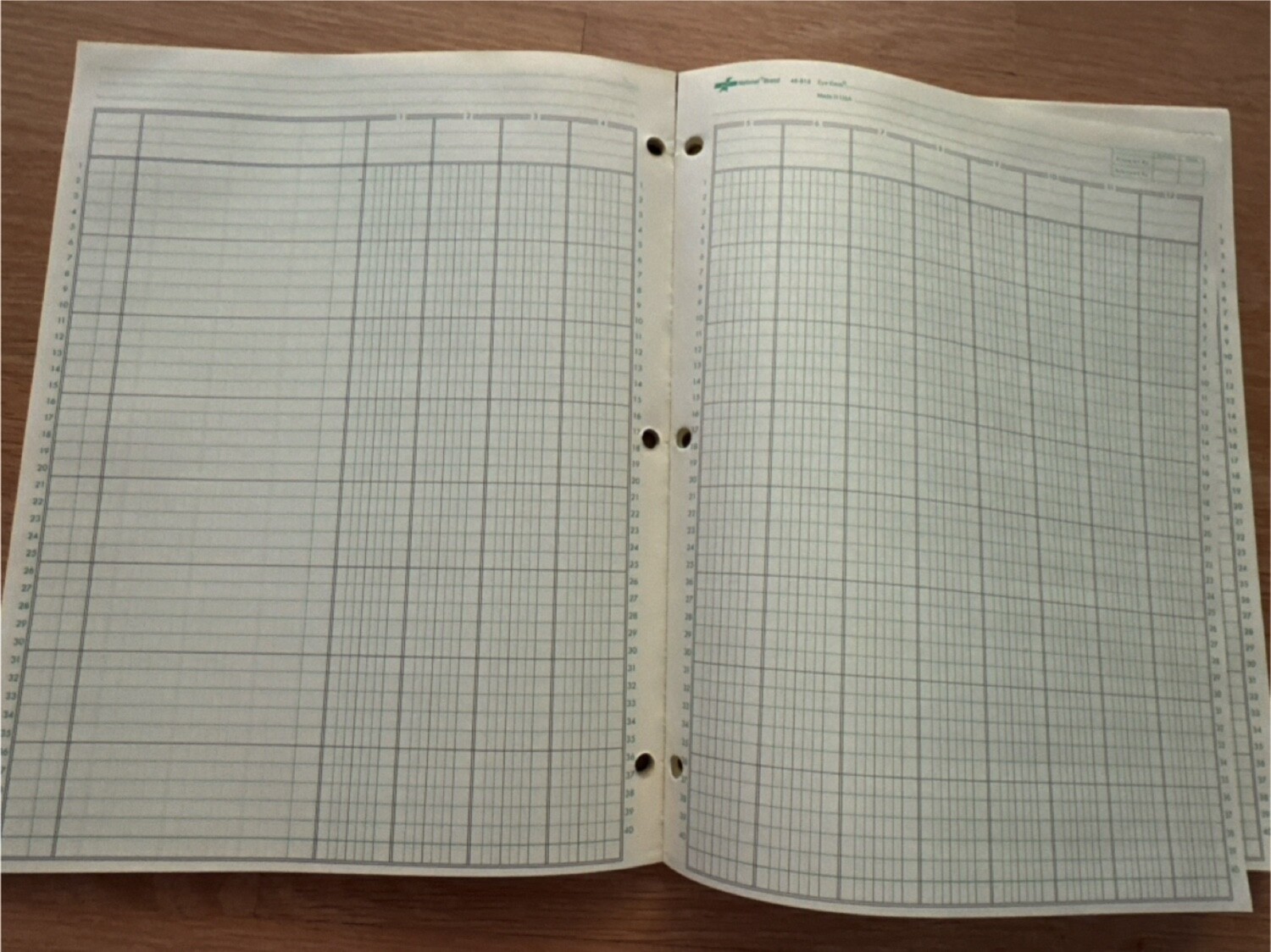 3 vintage Analysis Pad Sheets notebook form 12 column and 6 column partial used
