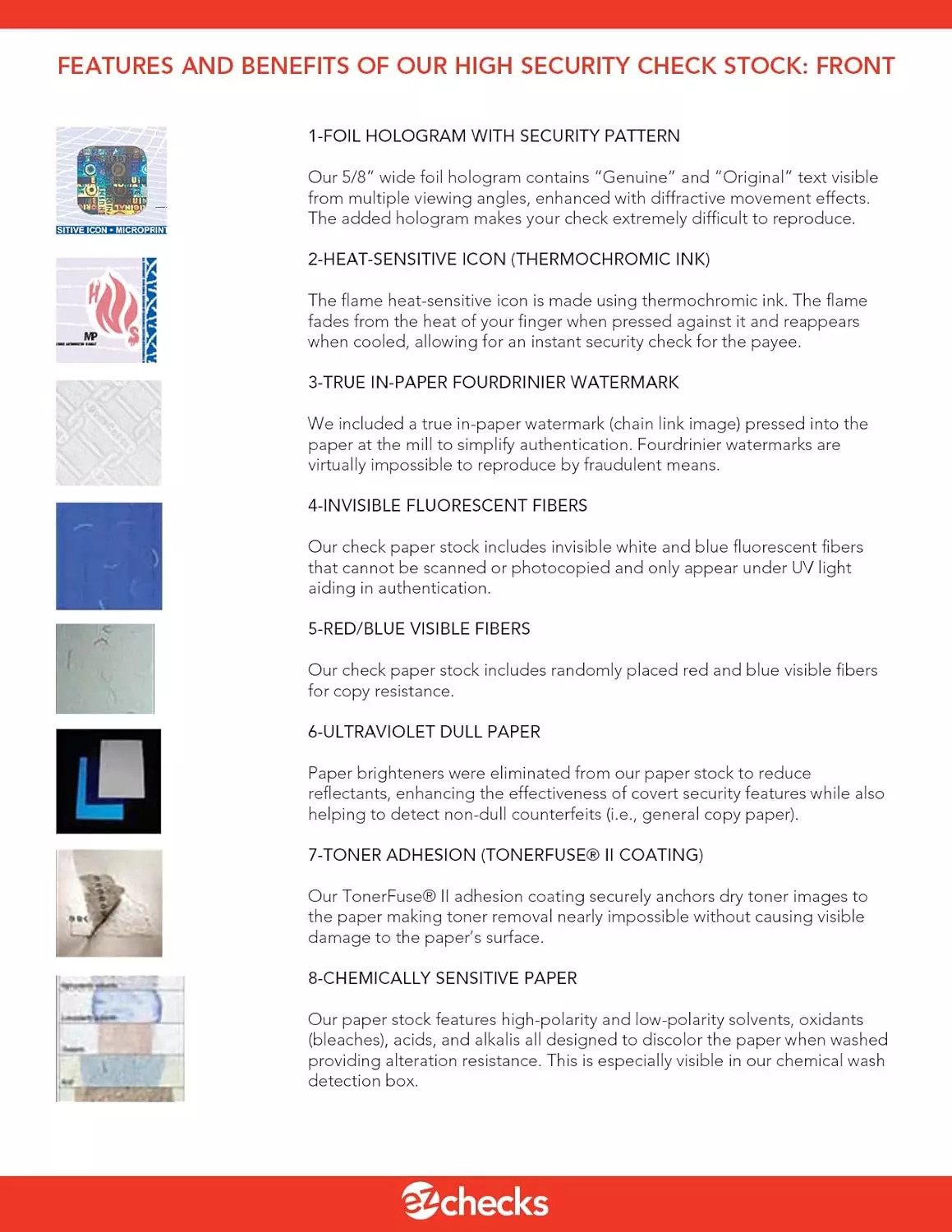 3 Checks Per Page Hologram High Security Laser Check Stock | 150 Sheets/450 Ct