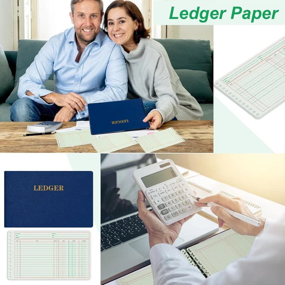 200 Pcs Ledger Sheets 5″ X 8.5″ Extra Sheets Ledger Paper Books for Bookkeeping