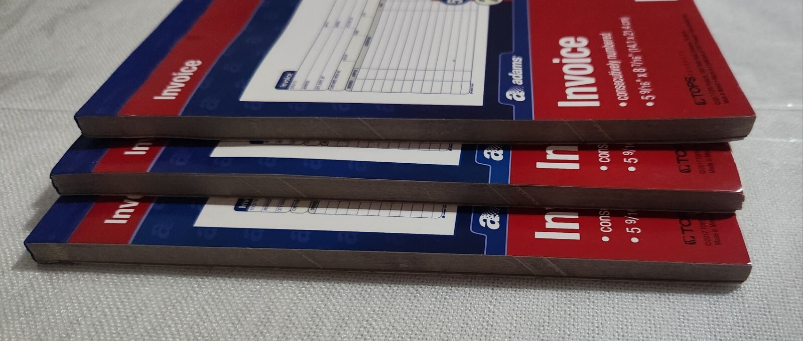 Invoice Books Carbonless Business form 2 Part numbered Adams TOPS 3 Book x50=150