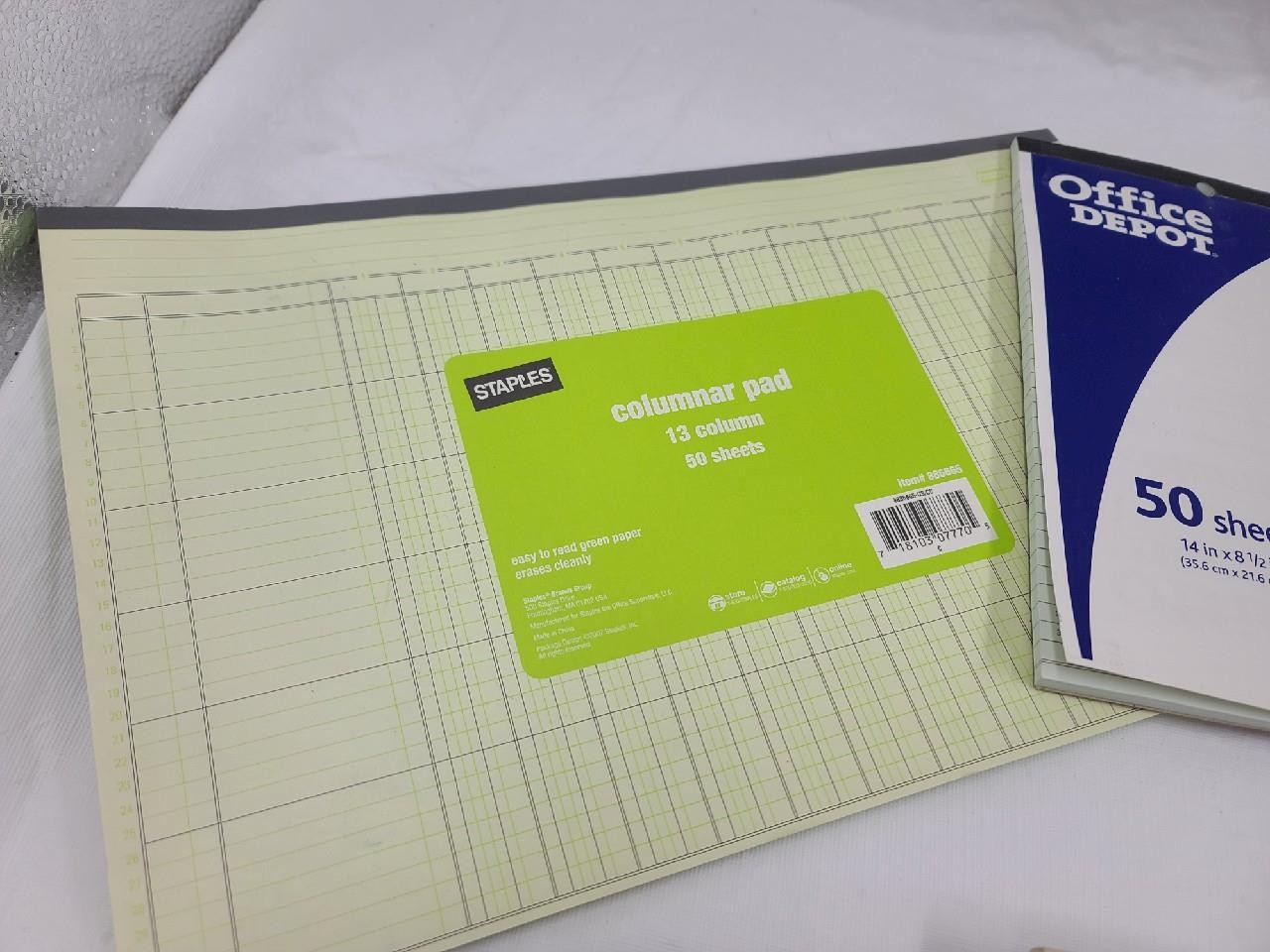 Lot of Columnar Pads – Kraftbilt, Adams, Office Depot & Staples